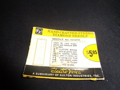 Tocadiscos EV Electro-Voice Needle # 2424DS Diamond Stylus BSR - Imagen 2 de 3