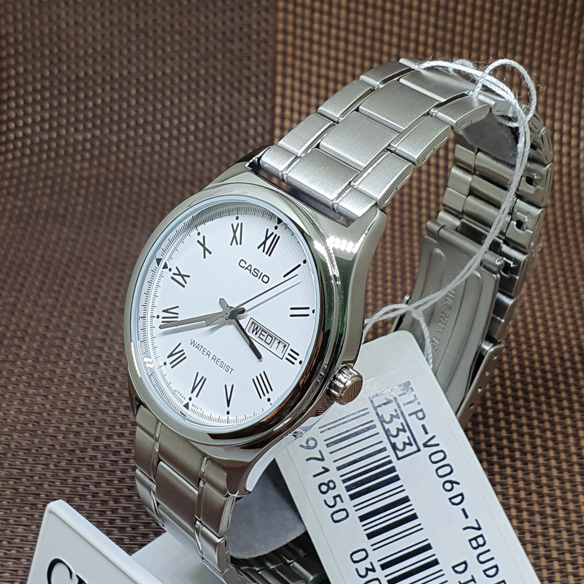 Casio Orologio al quarzo da uomo Casio, cinturino in pelle, quadrante