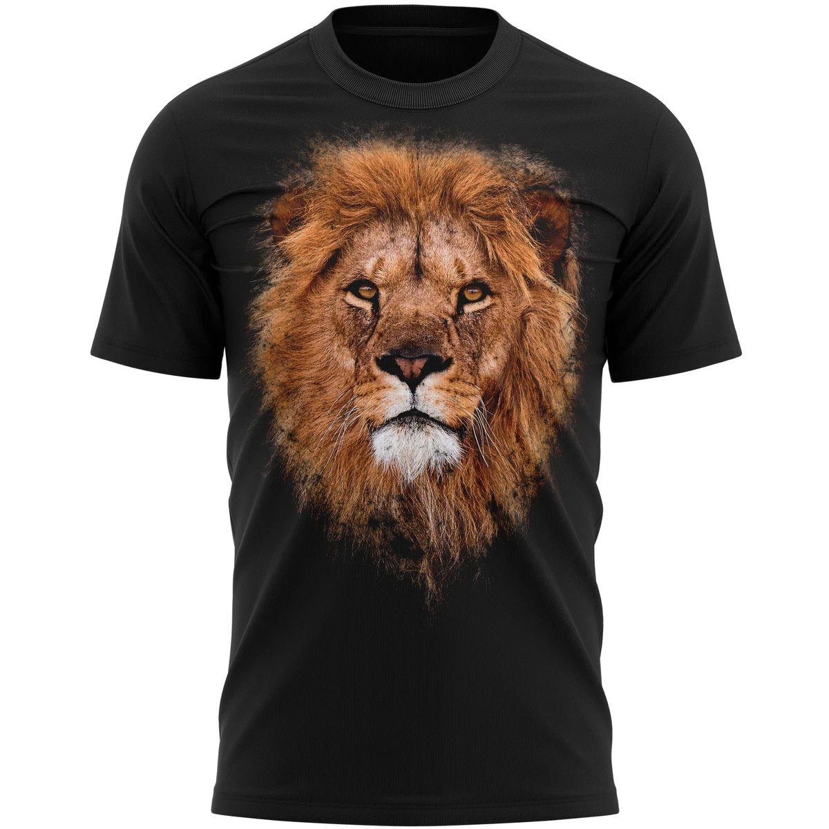 Lion Head Print T Shirt Graphic Animal Lover Zoo Gifts Him Birthday Present Mens