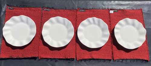 4pc Jim Thompson Silk Thailand Placemats Red Black NEW - Picture 7 of 12