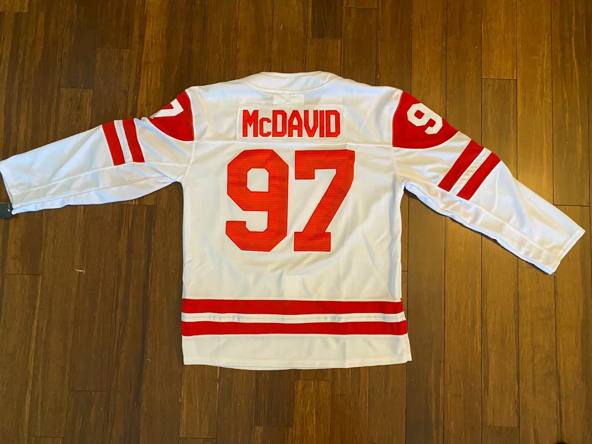 New WHITE NIKE Team CANADA Hockey Lrg Jersey Connor McDavid 2022