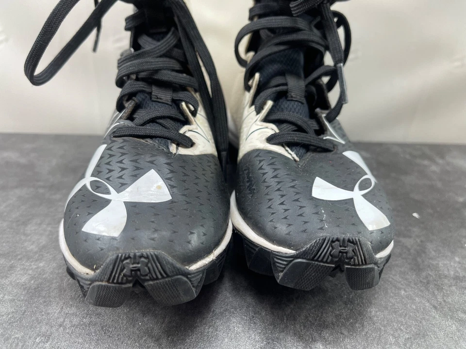 Under Armour Football Cleats Kids Youth 1Y  Highlights Shoes Black BaseBall - Image 3 of 4