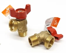 Lot of 2 Mueller 102–053NH 1/4 Turn 1/2″ Mip Brass Boiler Drain 125 Psi