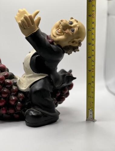 Wine Holder Bar Butler Waiter Smiling On Top Grape Collectible Gift Piece Dusty - Picture 9 of 9