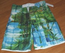 BODY GLOVE BOY'S SWIM TRUNKS SHORTS SIZE XL/18 GLUE GREEN TROPICAL PRINT NWT