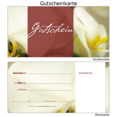 50 Gutscheine Gutscheinkarten Geschenkgutscheine  edel  neutral ''Orchidee'' 