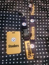 Pittsburgh Steelers NFL Lanyard Keychain  ID Holder