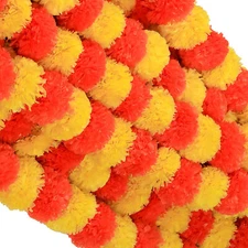 Artificial Marigold Flowers Garland Vine Home Decor Party Event Wedding Decor