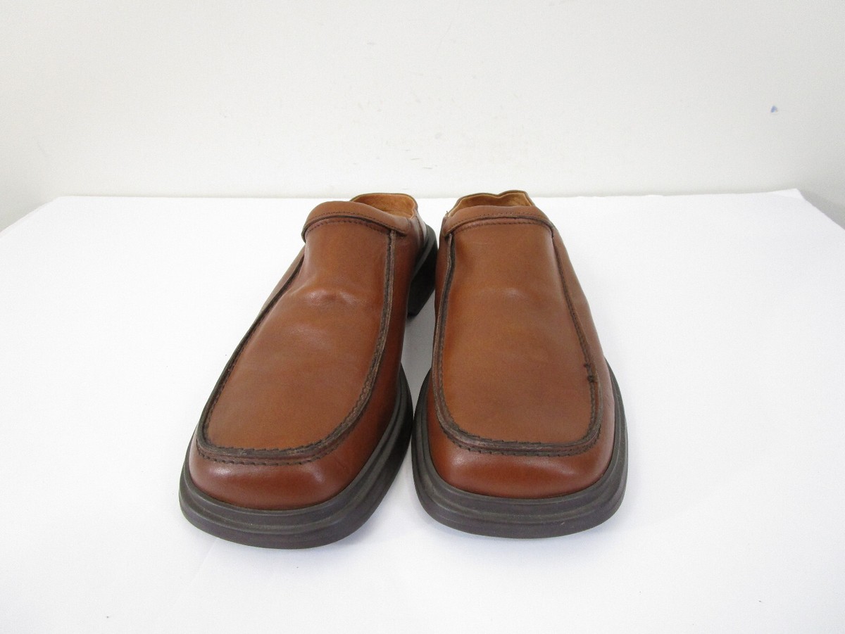 Clarks Mens Made In Italy Brown Leather Loafers Slip On  display picture 1