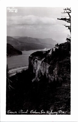 EKC RPPC Postcard OR Multnomah County Crown Point Columbia River Gorge 1940s K44