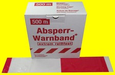 FLUID 10020 Absperrband 500 Meter Warnband EXTREM REISSFEST Rot Weiß geblockt