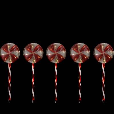 Festive Magic LED Timer Path Christmas Lollipop Lights 5 Pack | eBay UK