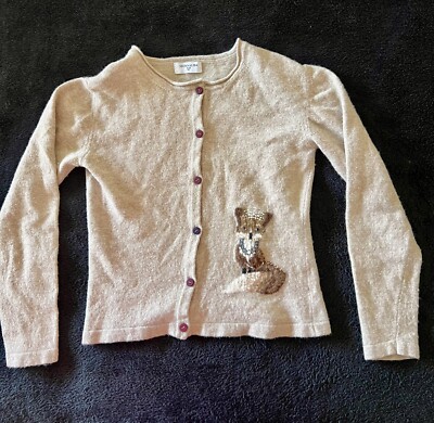 cardigan bimba girl MONNALISA beige wool sweater kids