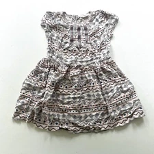 TUCKER + TATE Girls’ Dress Size 8 Embroidered Geometric Print Ruffled Casual
