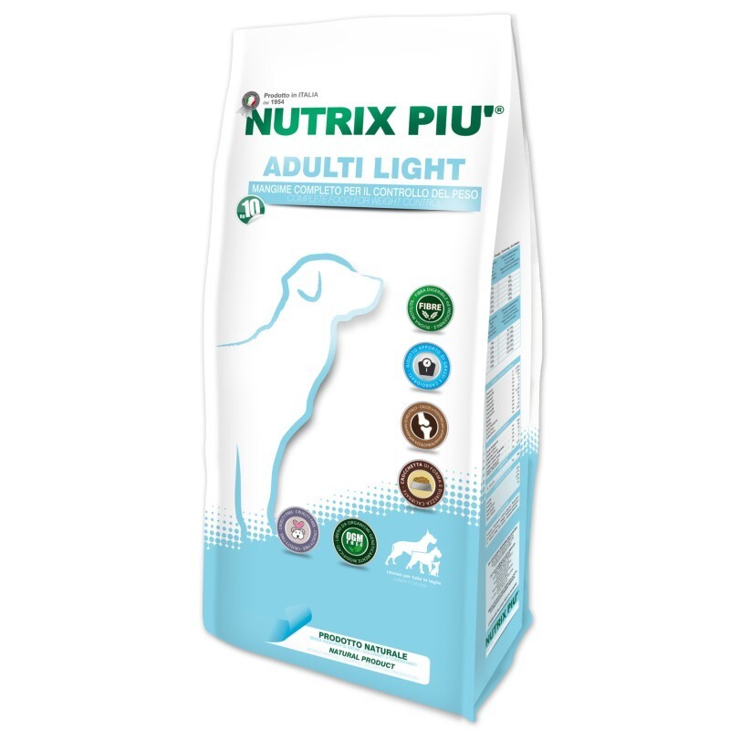 Nutrix Più Adulti Light 10 kg - Crocchette per Cani Adulti in...