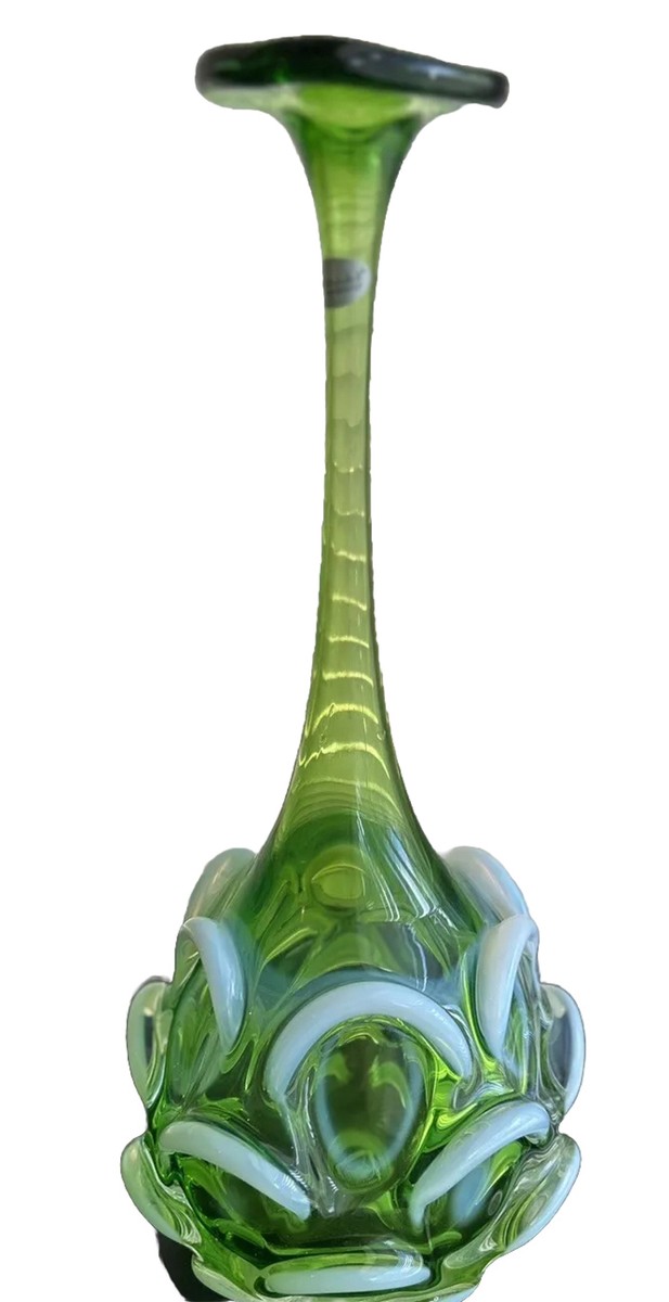 ジェファーソン　グラス　グリーンオパールセント　フェントン Fenton International Optics In Green Opalescent 91073 Bottle, 13 1