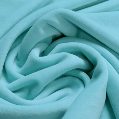 Stoff Baumwolle Polyester Nicki türkis Nicky weich blau