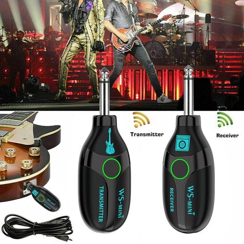 Sistema Inalámbrico de Guitarra UHF Transmisor + Receptor Batería Recargable Incorporada