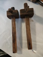 (2) Antique Vintage Wood Brass Carpenters Too...