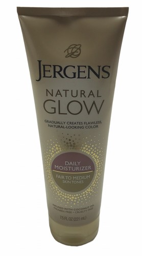 Jergens Natural Glow Daily Moisturizer Fair to Medium Skin Tones Tanner 7.5 oz.