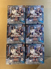 2025 Topps Chrome NFL Football Mega Box New/Factory Sealed (Lot of 6) Ships Now
