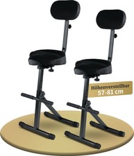 2x Set Pro Stehhilfe Stehstuhl  Bügelstuhl Stehsitz Keyboardhocker Sattelhocker