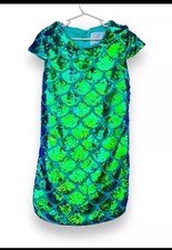 Disney Store Iridescent Sequin Dress Costume 5/6 Princess Ariel Little Mermaid