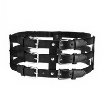 PU Leather High Waist Belt Wide Elastic Stretch Corset Cinch Waistband with A...