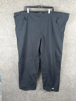 EMS Mens Rainwear Pants XXL Black Waterproof Nylon Pockets Coated Outdoor NWT