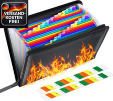 Feuerfeste Dokumentenmappe A4 Wasserfest Reißverschluss Akten-Organizer Tragbare