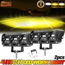 Led Spot Lights White Yellow Driving Lamp Fog Lights 4inch Pods Cube Offroad Atv