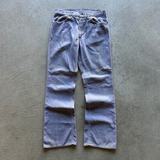 Vintage 70s Levis 646 Corduroy Pants Size 34x32 Gray Bell Bottom Flare White Tab