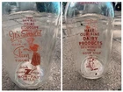 1959 VTG 2 SIDED Red ACL BRUENINGERS Dairy Glass MILK Bottle GOLDEN GUERNSEY Cow