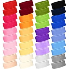 42 Pcs Sports Sweatbands Sweat Headband for Kids Colorful Multicolor