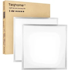 LED Flat Panel Light 2x2 ft,White LED Drop Ceiling Office Lights,48W=150W Ind...