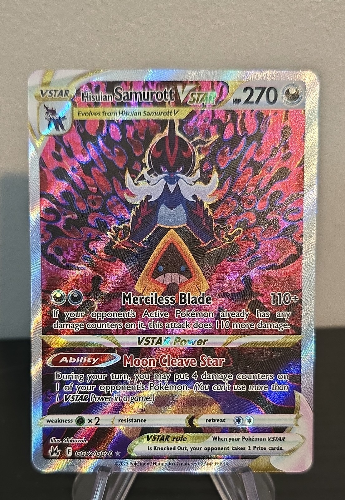 Hisuian Samurott VSTAR GG52/GG70 SWSH: Crown Zenith: Galarian Gallery Holo