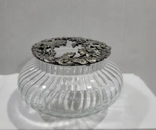 Vintage Rawcliffe Pewter 1995?  Round Trinket or Potpourri Jar PG 2937 Powder 