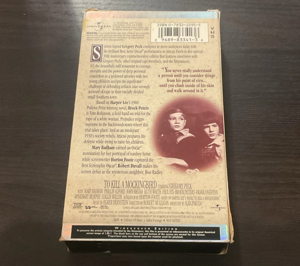 To Kill A Mockingbird (1962) Widescreen Edition VHS Video starring Gregory Peck - Image 2 of 4