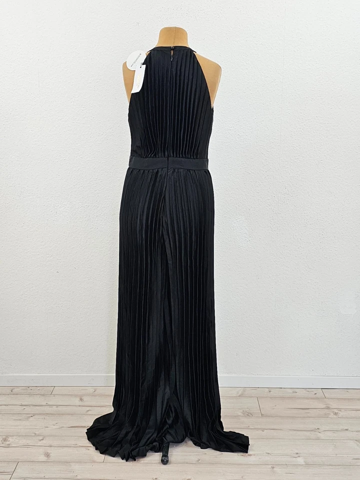 42 Overall weites Bein BOOHOO schwarz elegant abendlich gefaltet Satin - Bild 2 von 4