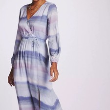 Anthropologie Cloth & Stone Tie-Dye Striped Midi Dress NWT Size Medium