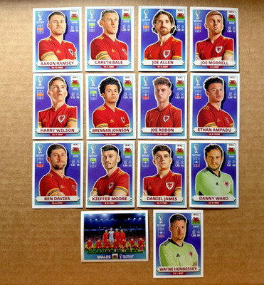 2022 Fifa World Cup Panini Sticker LOT WALES Soccer National Team