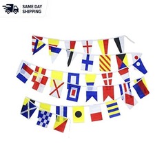 Set of 40 Double-Sided Marine Signal Flags - Nautical Decor 8x12 Inches