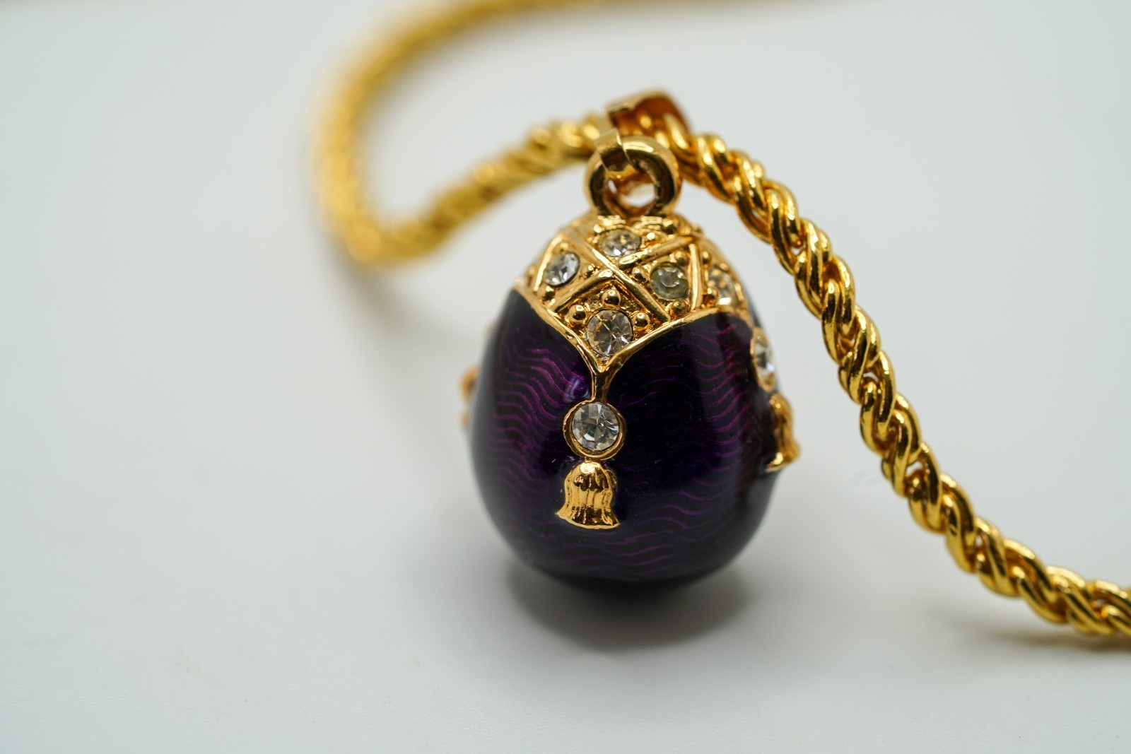 Vintage Purple Enamel KENNETH J LANE KJL Pendant … - image 1