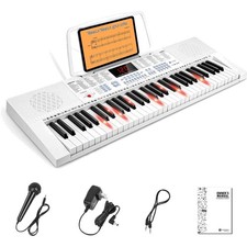 Elektronische Klaviertastatur 61 Tasten Beleuchtete Keyboards Anfänger Musik