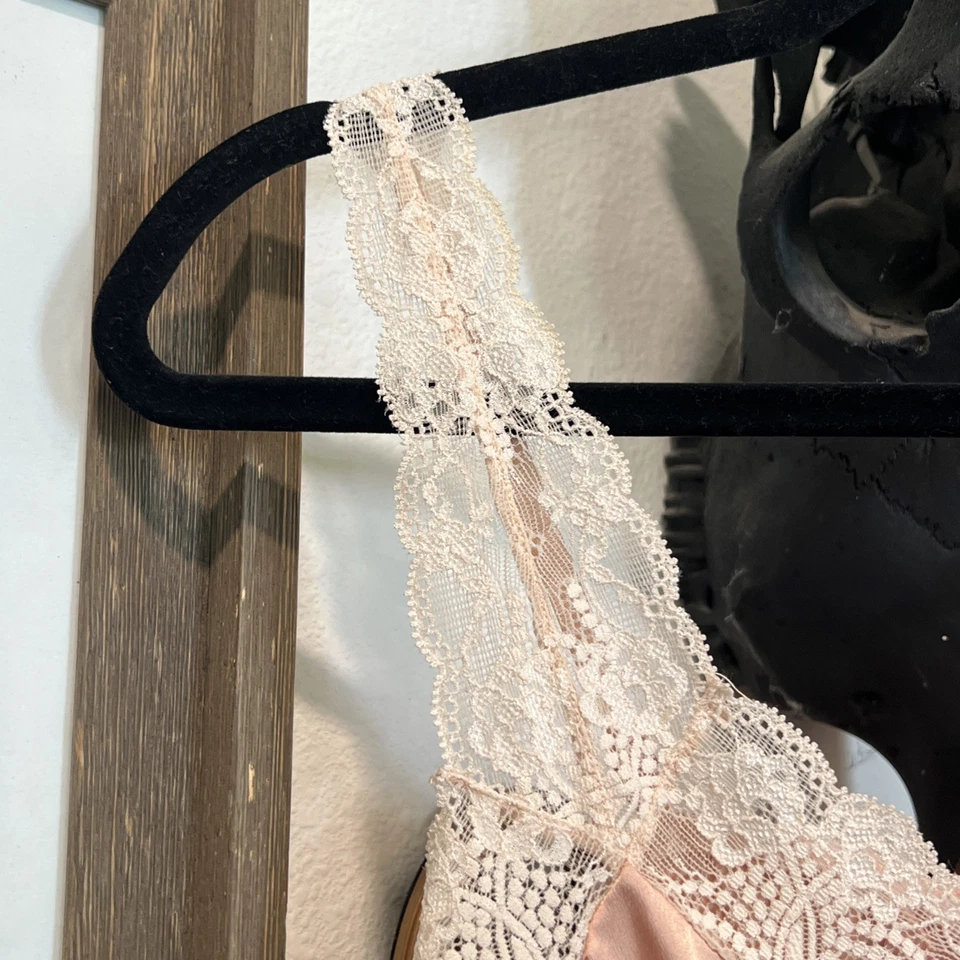 Lencería mameluco hada dormir 1 pieza encaje melocotón Victoria's Secret Angels Y2K talla L Foto 4 de 4