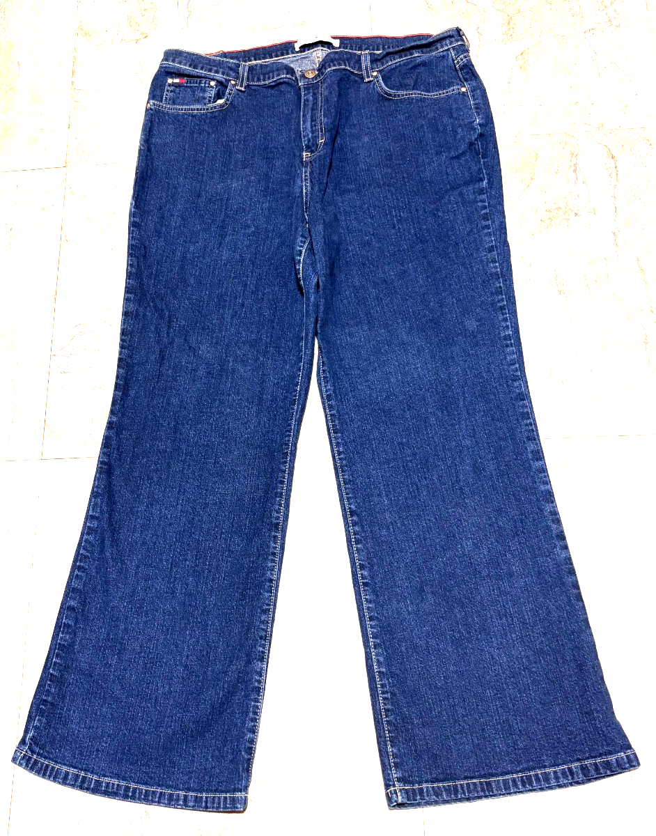Tommy Hilfiger  Blue Denim Jeans Stretch Hipster BootCut Womens Size 18  W36xL31