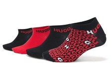 HUGO No-show Men's 4 Pack Allover Logo Socks Gift Set