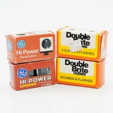 GE Hi-Power and Double Brite Flash Cubes (4 Each, 8 Cubes Total)