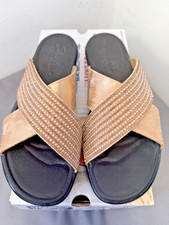 Skechers Luxe Foam Black Sandals Mules UK Size 6 Rose Gold Sparkle Comfort Boxed