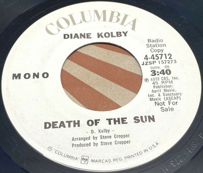 Diane Kolby Death of the Sun Mono / Stereo 45 Vinyl 70s Soul Funk Promo 